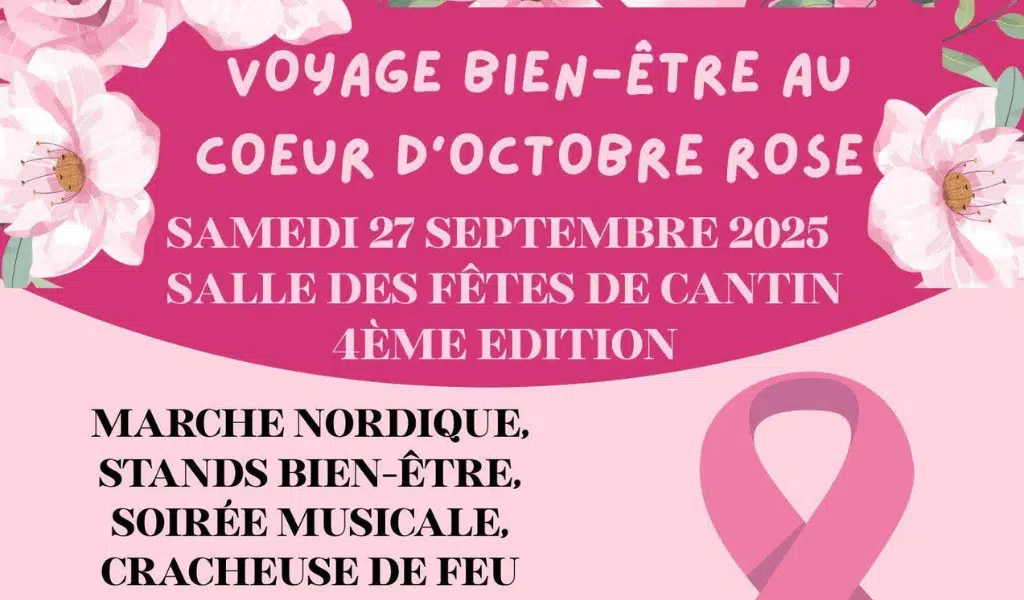Affiche de l'événement Voyage bien-être au cœur d'Octobre rose à Cantin