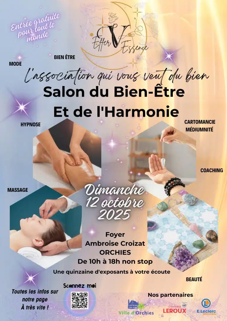Affiche du 1er Salon du bien-être et de l'harmonie d'Orchies, 12 octobre 2025