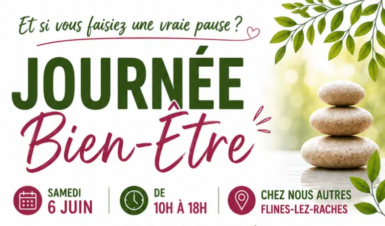 Affiche journée bien être chez nosu autres à flines lez raches