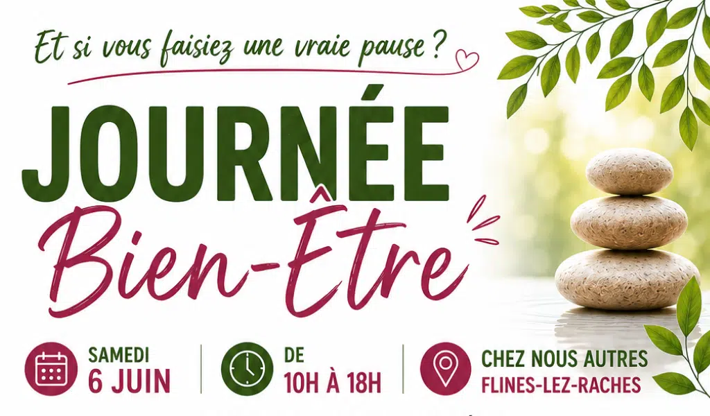 Affiche journée bien être chez nosu autres à flines lez raches